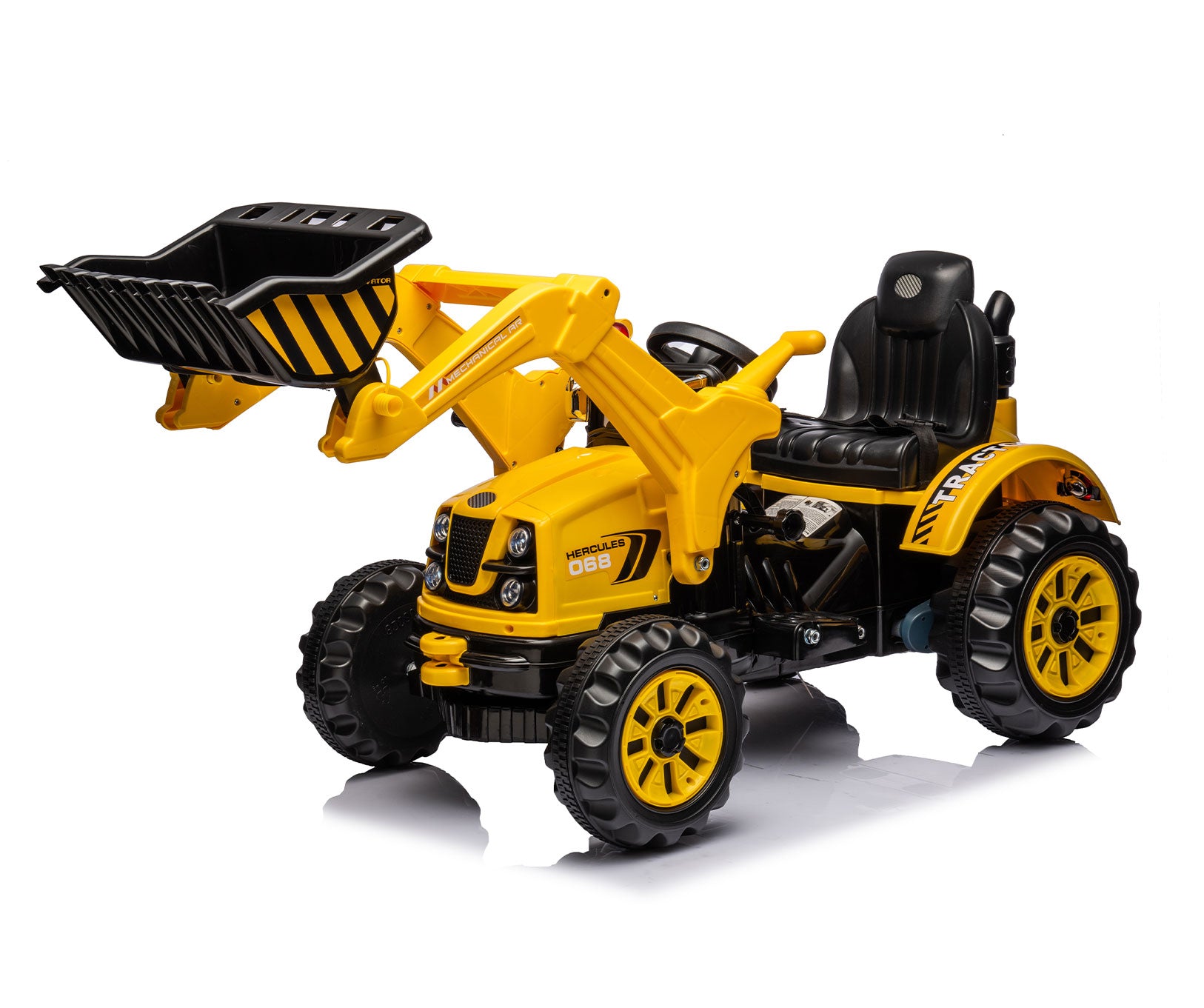 Kidsera Kids Ride on Tractor with Front Loader, 12V 7AH Battery Powered Riding On Excavator