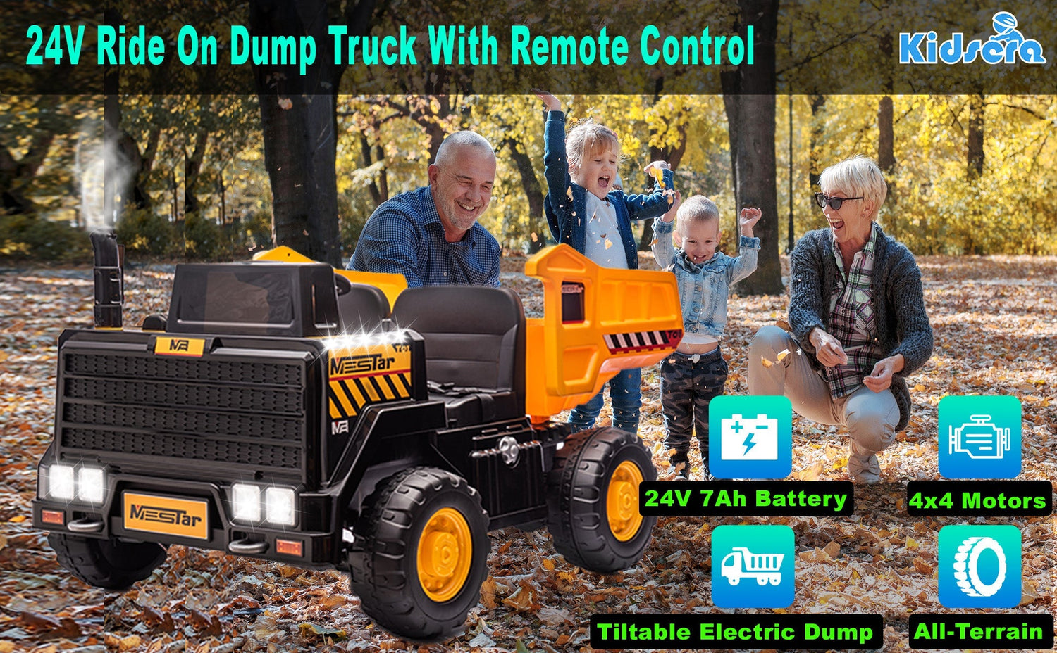 Discover Kidsera 24V Two-Seater Electric Dump Truck: A Child's Driving Dream Come True