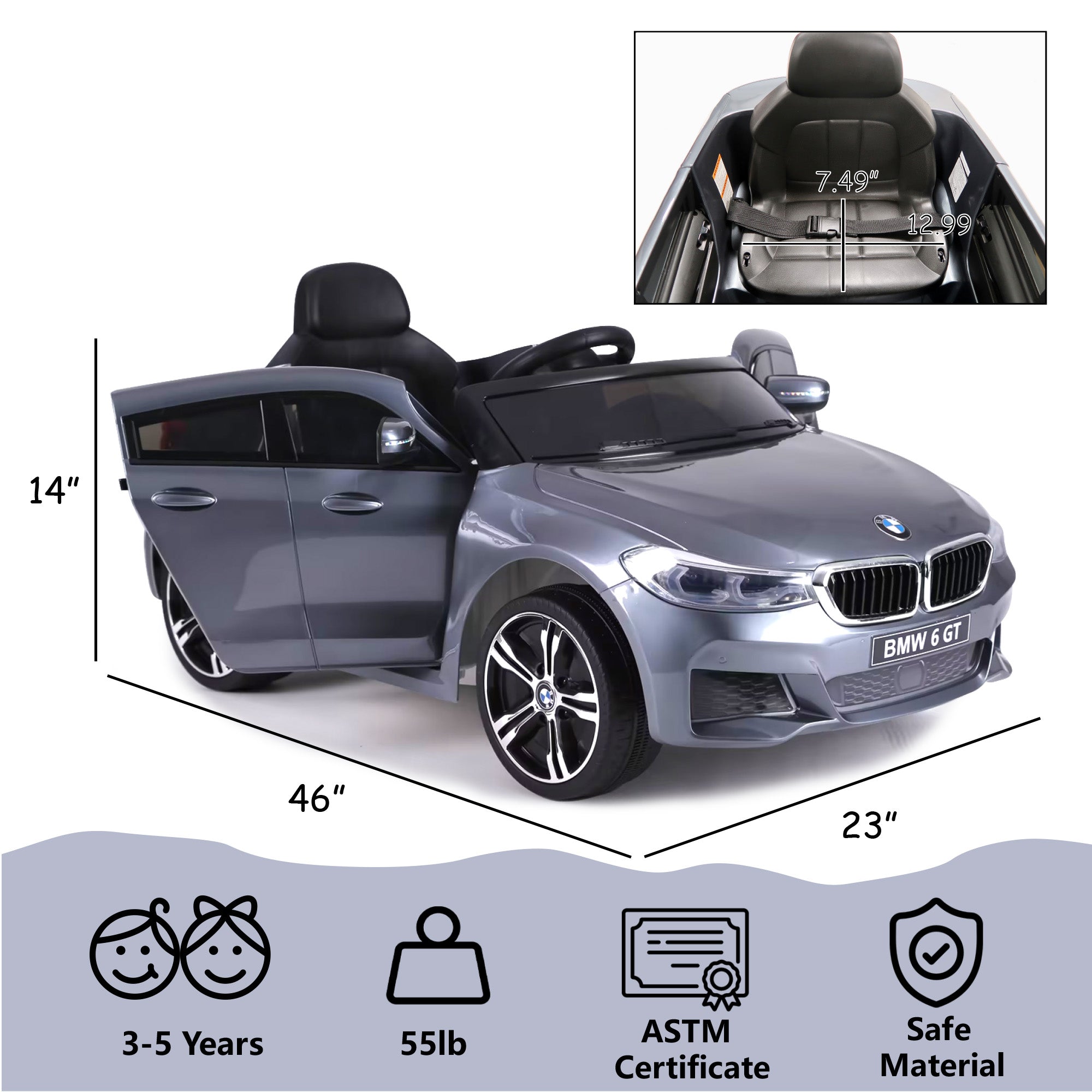 Kidsera BMW GT-6 12V Kids Ride On Car