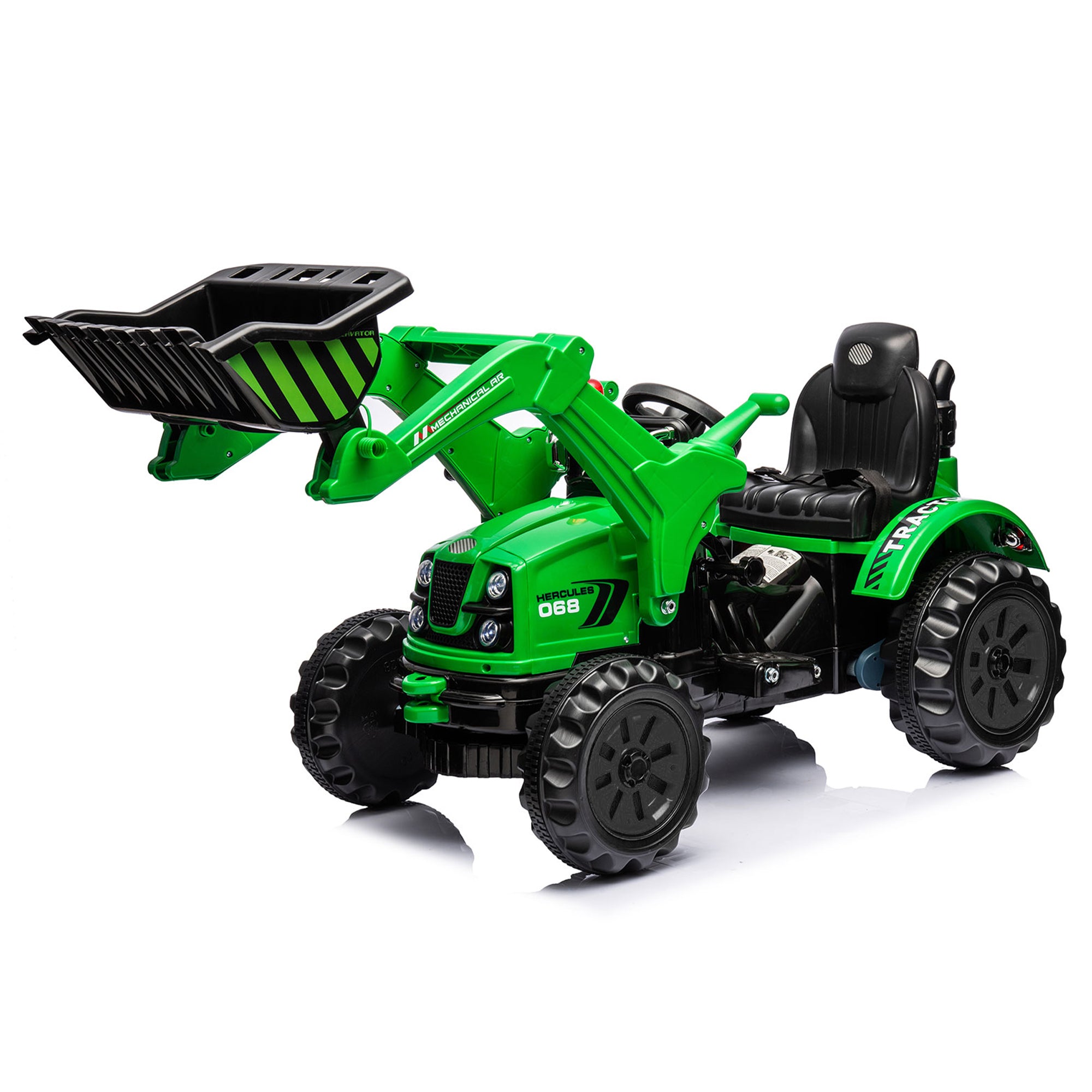 Kidsera Kids Ride on Tractor with Front Loader, 12V 7AH Battery Powered Riding On Excavator