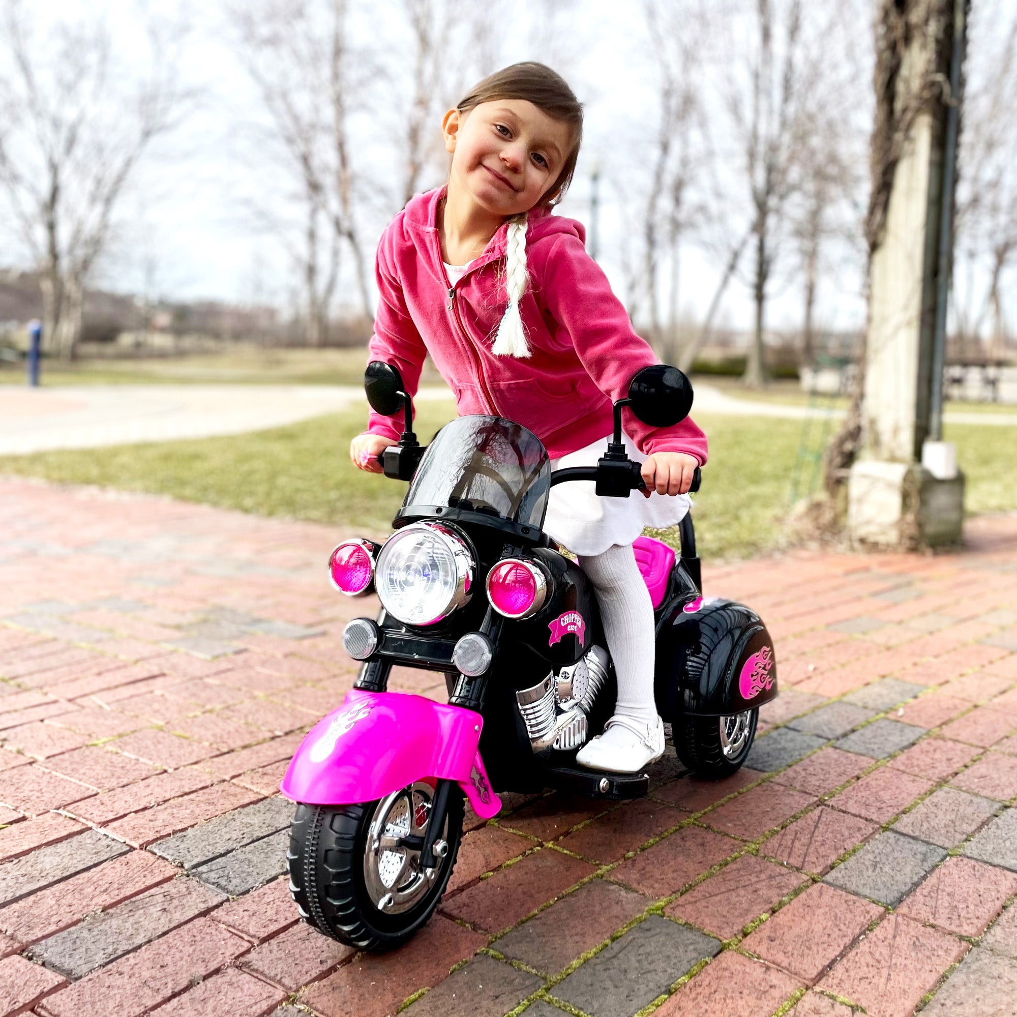 Pink ride on motorcycle best sale