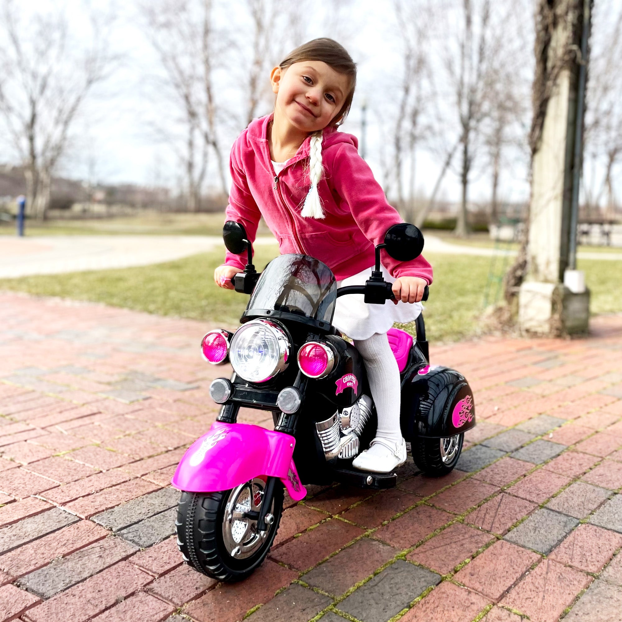 Pink ride on motorcycle kids toys